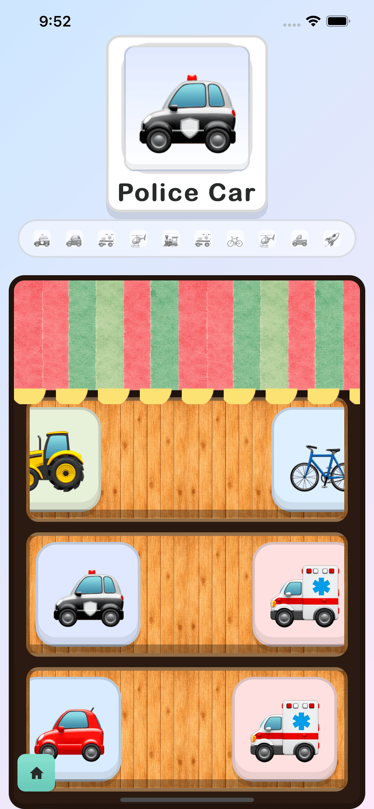 SaySafari color sorting mini-game in the shapes and colors category.