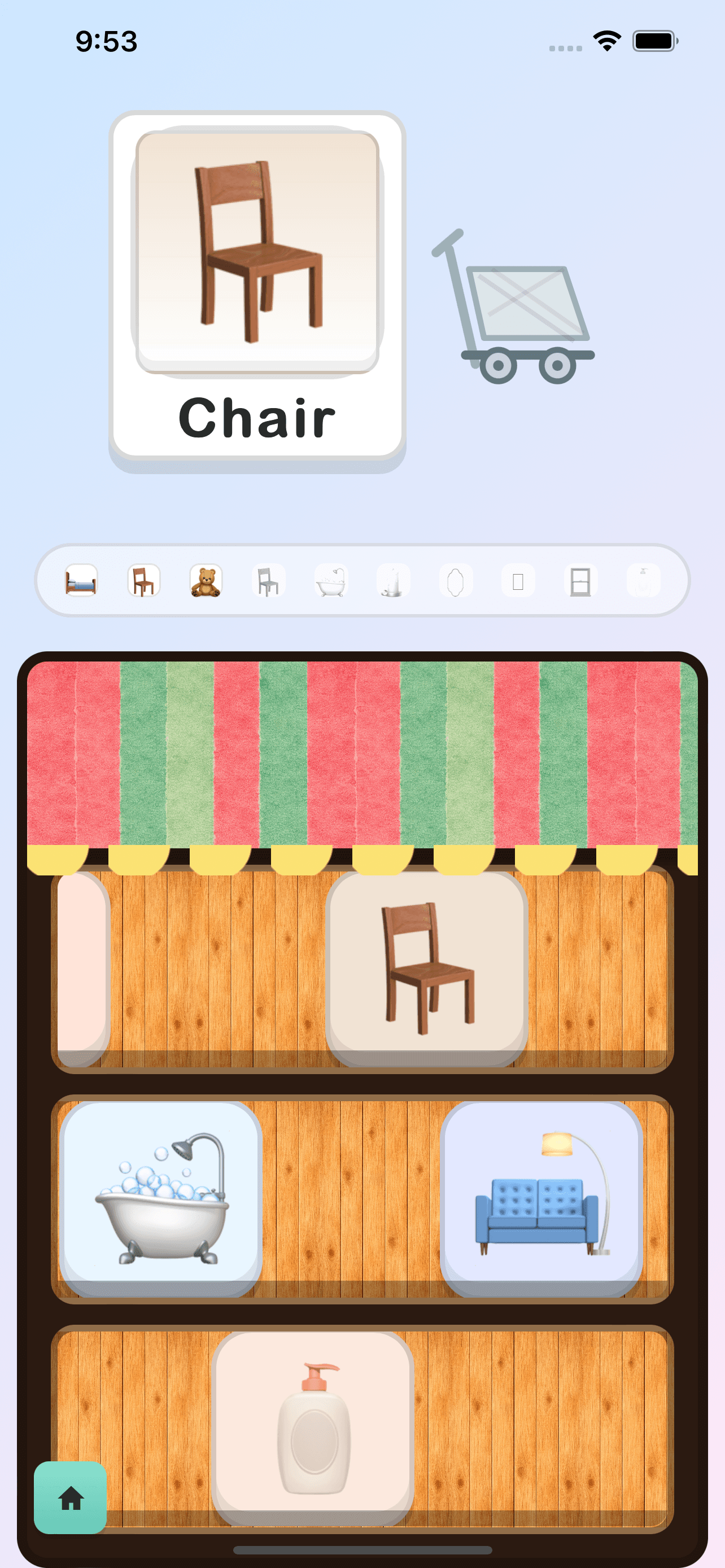 SaySafari language settings screen for selecting primary and secondary language.